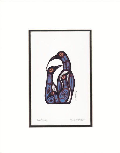 NORVAL MORRISSEAU Woodlands Art Print BIRD FAMILY smp eBay