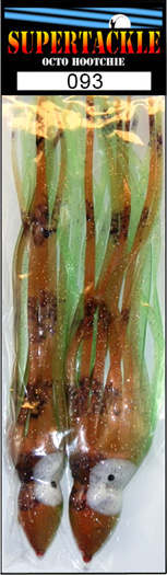Product picture of a green Supertackle fishing lure hoochie 093 Hawaii Cindy