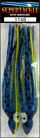 Product picture of a blue Supertackle fishing lure hoochie 1148 Pilchard