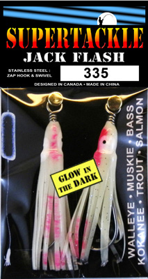 Glow pink fishing lure made by Supertackle