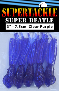 Super Beatle fishing squid, 3 inch purple