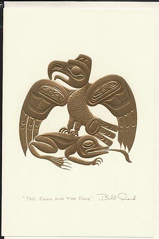 Bill Reid 4 Embossed Haida Art Cards Gold Package