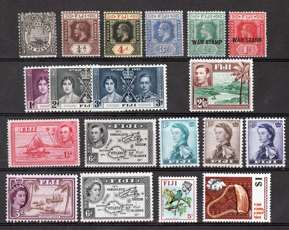 FIJI postage stamps// MNH ** MH *// Edwardian ~ QEII  