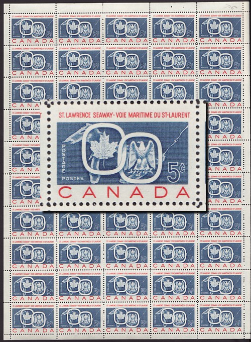 1959 Canada St Lawrence Seaway MNH Sheet Stamps 387
